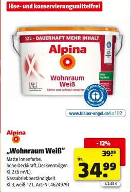 Hagebau Alpina wohnraum weiß Angebot