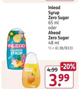 Rossmann Inlead syrup zero sugar Angebot
