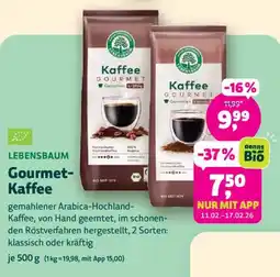Biomarkt LEBENSBAUM Gourmet- Kaffee Angebot