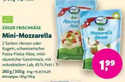 Biomarkt ZÜGER FRISCHKÄSE Mini-Mozzarella Angebot