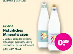 Biomarkt LA GIOIA Natürliches Mineralwasser Angebot