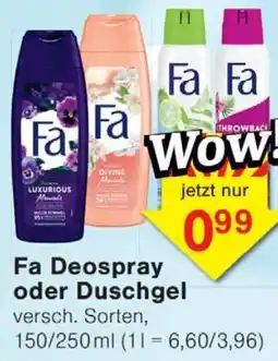 Wiglo Wunderland Fa Deospray oder Duschgel Angebot