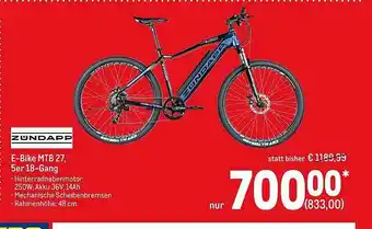 METRO Zündapp E-bike Mtb 27, 5er 18-gang Angebot