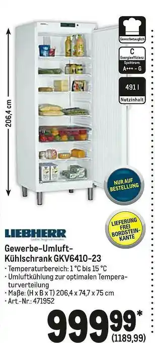 METRO Liebherr Gewerbe-umluft Kühlschrank Gkv6410-23 Angebot