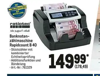 METRO Ratiotec Banknotenzählmaschine Rapidcount B 40 Angebot