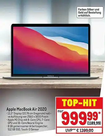 METRO Apple Macbook Air 2020 Angebot