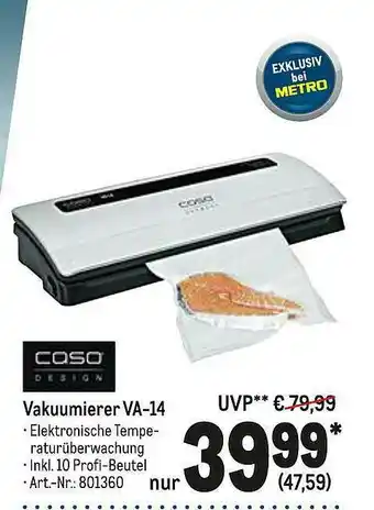 METRO Caso Vakuumierer Va-14 Angebot