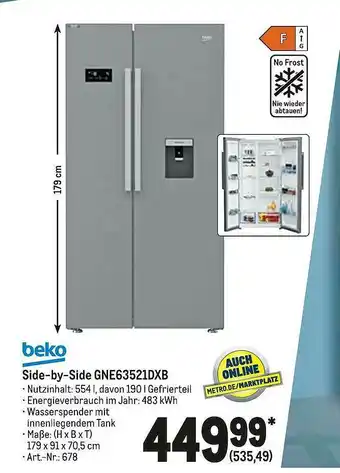 METRO Beko Side-by-side Gne63521dxb Angebot