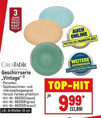 METRO Creatable Geschirrserie „vintage“ Angebot