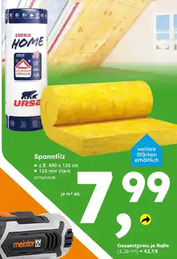 Globus Baumarkt URSA HOME Spannfilz Angebot