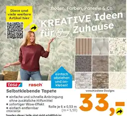 Globus Baumarkt tesa / rasch Selbstklebende Tapete Angebot