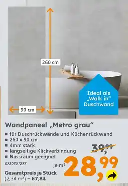 Globus Baumarkt Wandpaneel,,Metro grau“ Angebot
