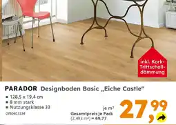 Globus Baumarkt PARADOR Designboden Basic „Eiche Castle" Angebot