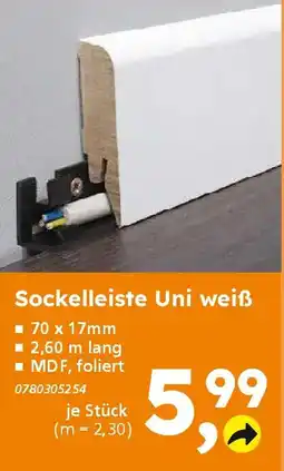 Globus Baumarkt Sockelleiste Uni weiß Angebot