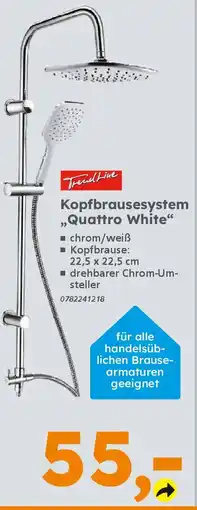 Globus Baumarkt TrendLine Kopfbrausesystem "Quattro White" Angebot