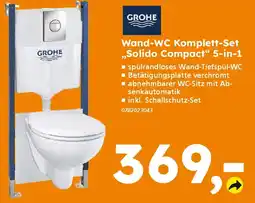 Globus Baumarkt GROHE Wand-WC Komplett-Set ,,Solido Compact" 5-in-1 Angebot