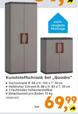 Globus Baumarkt Kunststoffschrank Set „Quadra" Angebot