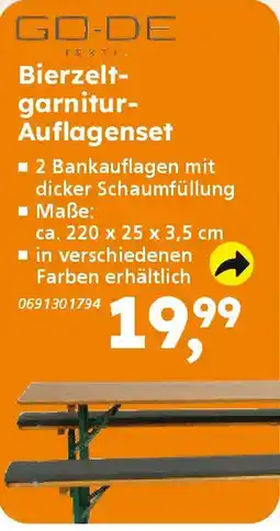 Globus Baumarkt GO-DE Bierzeltgarnitur- Auflagenset Angebot