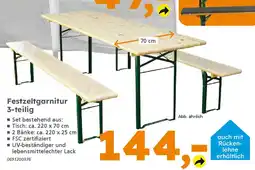 Globus Baumarkt Festzeltgarnitur 3-teilig Angebot