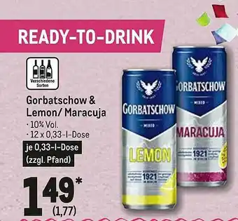 METRO Gorbatschow & Lemon Oder Maracuja Angebot