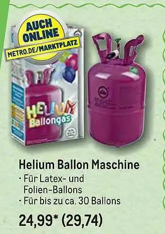 METRO Helium Ballon Maschine Angebot