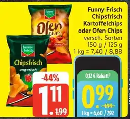 Edeka Funny Frisch Chipsfrisch Kartoffelchips oder Ofen Chips Angebot