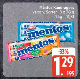 Edeka MENTOS Kaudragees Angebot