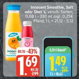 Edeka Innocent Smoothie, Saft oder Shot's Angebot
