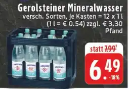 Edeka Gerolsteiner Mineralwasser Angebot
