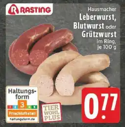 Edeka Hausmacher Leberwurst, Blutwurst oder Grützwurst Angebot