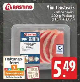 Edeka Minutensteaks vom Schwein Angebot