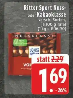 Edeka Ritter Sport Nuss- oder Kakaoklasse Angebot