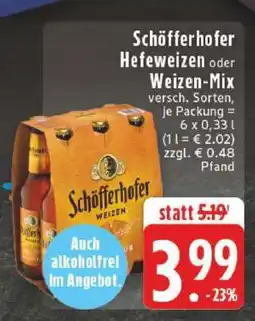 Edeka Schöfferhofer Hefeweizen oder Weizen-Mix Angebot