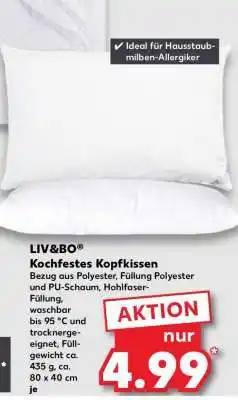 Kaufland LIV&BO Kochfestes Kopfkissen Angebot