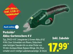 Lidl PARKSIDE Akku-Gartenschere 4 V Angebot