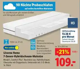Lidl LIVARNO home 7-Zonen-Hybridschaum-Matratze Angebot