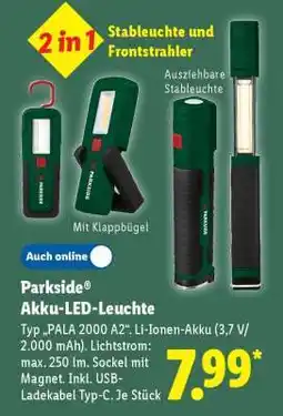 Lidl PARKSIDE Akku-LED-Leuchte Angebot