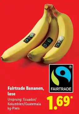 Lidl Fairtrade-Bananen, lose Angebot