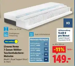 Lidl LIVARNO home 7-Zonen-1000er-Taschenfederkern-Matratze Angebot