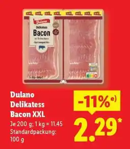 Lidl Dulano Delikatess Bacon XXL Angebot