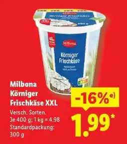 Lidl Milbona Körniger Frischkäse XXL Angebot