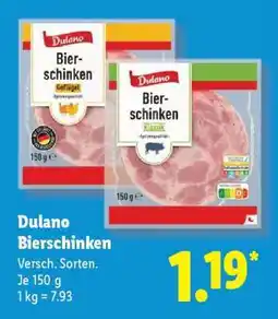 Lidl Dulano Bierschinken Angebot