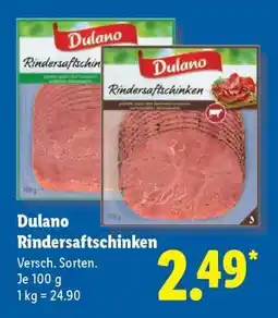 Lidl Dulano Rindersaftschinken Angebot