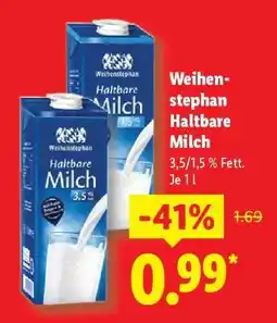 Lidl Weihenstephan Haltbare Milch Angebot