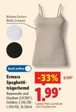 Lidl Esmara Spaghettiträgerhemd Angebot