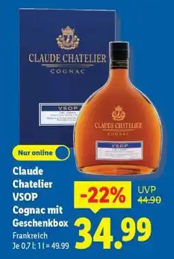 Lidl Claude Chatelier VSOP Cognac mit Geschenkbox Angebot
