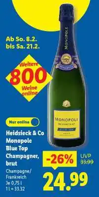 Lidl Heidsieck & Co. Monopole Blue Top Champagner Brut Angebot