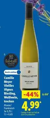 Lidl Camille Meyer Vieilles Vignes Riesling, Weißwein, trocken Angebot