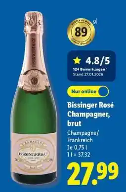 Lidl Bissinger Rosé Champagner, brut Angebot