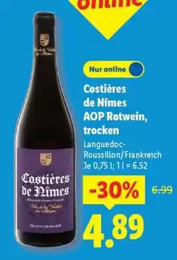 Lidl Costières de Nîmes AOP, Rotwein, trocken Angebot